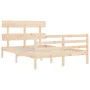 Estructura de cama con cabecero madera maciza 120x200 cm de vidaXL, Camas y somieres - Ref: Foro24-3195086, Precio: 106,19 €,...