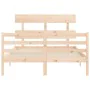 Estructura de cama con cabecero madera maciza 120x200 cm de vidaXL, Camas y somieres - Ref: Foro24-3195086, Precio: 106,19 €,...