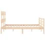 Bed frame with solid wood headboard 120x200 cm by vidaXL, Beds and slatted bases - Ref: Foro24-3195086, Price: 106,26 €, Disc...