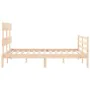 Estructura de cama con cabecero madera maciza 120x200 cm de vidaXL, Camas y somieres - Ref: Foro24-3195086, Precio: 106,19 €,...