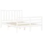 Estructura de cama con cabecero madera maciza blanco 140x200 cm de vidaXL, Camas y somieres - Ref: Foro24-3193857, Precio: 12...