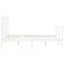 White solid wood bed frame with headboard 140x200 cm by vidaXL, Beds and slatted bases - Ref: Foro24-3193857, Price: 127,79 €...