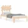 Bed frame with solid wood headboard 90x200 cm by vidaXL, Beds and slatted bases - Ref: Foro24-3193711, Price: 88,87 €, Discou...