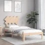 Bed frame with solid wood headboard 90x200 cm by vidaXL, Beds and slatted bases - Ref: Foro24-3193711, Price: 88,87 €, Discou...