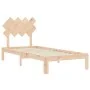 Bed frame with solid wood headboard 90x200 cm by vidaXL, Beds and slatted bases - Ref: Foro24-3193711, Price: 88,87 €, Discou...