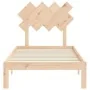 Bed frame with solid wood headboard 90x200 cm by vidaXL, Beds and slatted bases - Ref: Foro24-3193711, Price: 88,87 €, Discou...