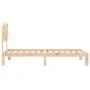 Bed frame with solid wood headboard 90x200 cm by vidaXL, Beds and slatted bases - Ref: Foro24-3193711, Price: 88,87 €, Discou...