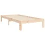 Bed frame with solid wood headboard 90x200 cm by vidaXL, Beds and slatted bases - Ref: Foro24-3193711, Price: 88,87 €, Discou...