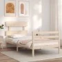 Bed frame with solid wood headboard 90x200 cm by vidaXL, Beds and slatted bases - Ref: Foro24-3195076, Price: 86,16 €, Discou...