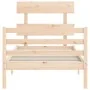 Estructura de cama con cabecero madera maciza 90x200 cm de vidaXL, Camas y somieres - Ref: Foro24-3195076, Precio: 86,16 €, D...