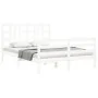 Estructura de cama con cabecero madera maciza blanco 140x190 cm de vidaXL, Camas y somieres - Ref: Foro24-3193902, Precio: 12...