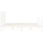 Estructura de cama con cabecero madera maciza blanco 140x190 cm de vidaXL, Camas y somieres - Ref: Foro24-3193902, Precio: 12...