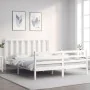 Estructura de cama con cabecero madera maciza blanco 160x200 cm de vidaXL, Camas y somieres - Ref: Foro24-3193802, Precio: 14...