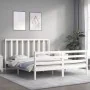 Estructura de cama con cabecero madera maciza blanco 160x200 cm de vidaXL, Camas y somieres - Ref: Foro24-3193802, Precio: 14...