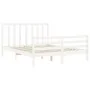 Estructura de cama con cabecero madera maciza blanco 160x200 cm de vidaXL, Camas y somieres - Ref: Foro24-3193802, Precio: 14...
