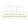 Estructura de cama con cabecero madera maciza blanco 160x200 cm de vidaXL, Camas y somieres - Ref: Foro24-3193802, Precio: 14...