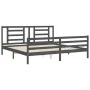 Estructura de cama con cabecero madera maciza gris 200x200 cm de vidaXL, Camas y somieres - Ref: Foro24-3194723, Precio: 170,...