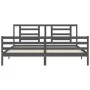 Estructura de cama con cabecero madera maciza gris 200x200 cm de vidaXL, Camas y somieres - Ref: Foro24-3194723, Precio: 170,...