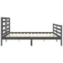 Estructura de cama con cabecero madera maciza gris 200x200 cm de vidaXL, Camas y somieres - Ref: Foro24-3194723, Precio: 170,...