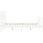 White solid wood bed frame with headboard 120x200 cm by vidaXL, Beds and slatted bases - Ref: Foro24-3194437, Price: 129,59 €...