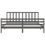 Estructura de cama con cabecero madera maciza gris 200x200 cm de vidaXL, Camas y somieres - Ref: Foro24-3193878, Precio: 165,...