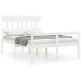 Bed for seniors with solid wood headboard 140x190cm by vidaXL, Beds and slatted bases - Ref: Foro24-3195397, Price: 170,08 €,...