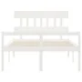 Bed for seniors with solid wood headboard 140x190cm by vidaXL, Beds and slatted bases - Ref: Foro24-3195397, Price: 170,08 €,...