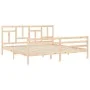 Bed frame with solid wood headboard 200x200 cm by vidaXL, Beds and slatted bases - Ref: Foro24-3194981, Price: 140,48 €, Disc...