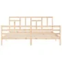 Bed frame with solid wood headboard 200x200 cm by vidaXL, Beds and slatted bases - Ref: Foro24-3194981, Price: 140,48 €, Disc...