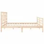 Bed frame with solid wood headboard 200x200 cm by vidaXL, Beds and slatted bases - Ref: Foro24-3194981, Price: 140,48 €, Disc...