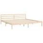 Bed frame with solid wood headboard 200x200 cm by vidaXL, Beds and slatted bases - Ref: Foro24-3194981, Price: 140,48 €, Disc...