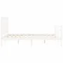 Estructura de cama matrimonio con cabecero madera maciza blanco de vidaXL, Camas y somieres - Ref: Foro24-3193927, Precio: 14...