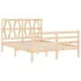 Bed frame with solid wood headboard 120x200 cm by vidaXL, Beds and slatted bases - Ref: Foro24-3194371, Price: 121,50 €, Disc...