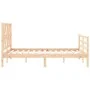Bed frame with solid wood headboard 120x200 cm by vidaXL, Beds and slatted bases - Ref: Foro24-3194371, Price: 121,50 €, Disc...