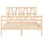 Estructura de cama con cabecero madera maciza 120x200 cm de vidaXL, Camas y somieres - Ref: Foro24-3194371, Precio: 121,48 €,...