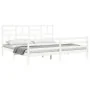 White solid wood bed frame with headboard 200x200cm by vidaXL, Beds and slatted bases - Ref: Foro24-3194917, Price: 152,65 €,...