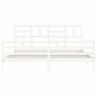 White solid wood bed frame with headboard 200x200cm by vidaXL, Beds and slatted bases - Ref: Foro24-3194917, Price: 152,65 €,...