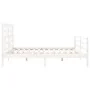 Weißer Massivholzbettrahmen mit Kopfteil 200x200cm von vidaXL, Betten und Lattenroste - Ref: Foro24-3194917, Preis: 152,50 €,...