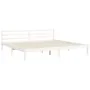 White solid wood bed frame with headboard 200x200cm by vidaXL, Beds and slatted bases - Ref: Foro24-3194917, Price: 152,65 €,...