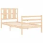 Estructura de cama con cabecero madera maciza 90x200 cm de vidaXL, Camas y somieres - Ref: Foro24-3194101, Precio: 97,78 €, D...