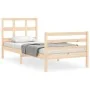 Estructura de cama con cabecero madera maciza 90x200 cm de vidaXL, Camas y somieres - Ref: Foro24-3194816, Precio: 90,05 €, D...