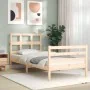 Estructura de cama con cabecero madera maciza 90x200 cm de vidaXL, Camas y somieres - Ref: Foro24-3194816, Precio: 90,05 €, D...