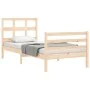 Estructura de cama con cabecero madera maciza 90x200 cm de vidaXL, Camas y somieres - Ref: Foro24-3194816, Precio: 90,05 €, D...