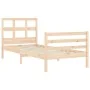 Estructura de cama con cabecero madera maciza 90x200 cm de vidaXL, Camas y somieres - Ref: Foro24-3194816, Precio: 90,05 €, D...