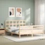 Bettgestell mit Massivholzkopfteil 160x200 cm von vidaXL, Betten und Lattenroste - Ref: Foro24-3194841, Preis: 138,07 €, Raba...