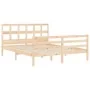 Bettgestell mit Massivholzkopfteil 160x200 cm von vidaXL, Betten und Lattenroste - Ref: Foro24-3194841, Preis: 138,07 €, Raba...