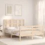 Estructura de cama con cabecero madera maciza 120x200 cm de vidaXL, Camas y somieres - Ref: Foro24-3194111, Precio: 117,87 €,...