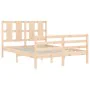 Bed frame with solid wood headboard 120x200 cm by vidaXL, Beds and slatted bases - Ref: Foro24-3194111, Price: 117,88 €, Disc...