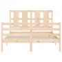 Bed frame with solid wood headboard 120x200 cm by vidaXL, Beds and slatted bases - Ref: Foro24-3194111, Price: 117,88 €, Disc...
