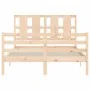 Estructura de cama con cabecero madera maciza 120x200 cm de vidaXL, Camas y somieres - Ref: Foro24-3194111, Precio: 117,87 €,...